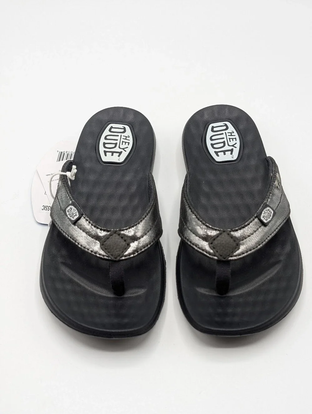 Hey Dude Girl Sandals Little Kids 13 Flip Flops Black Shimmer Christi Flip